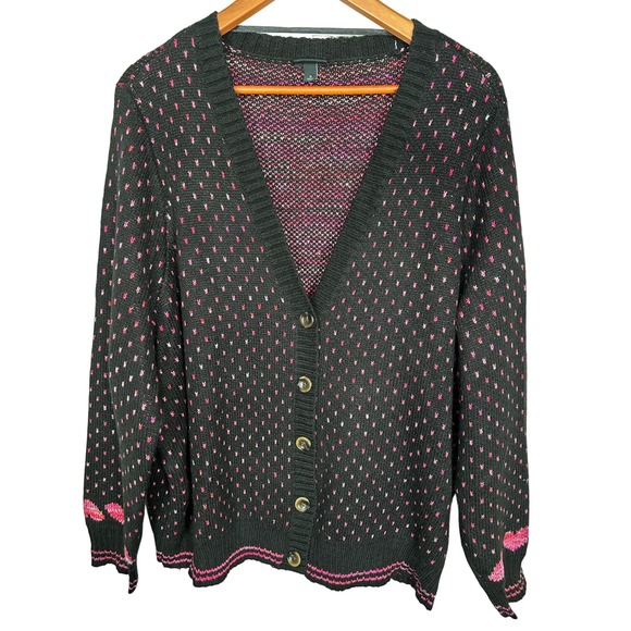 Torrid Super Soft Black Button Front Cardigan Hearts Torrid Size 3 (22/24 3X) - Picture 1 of 7